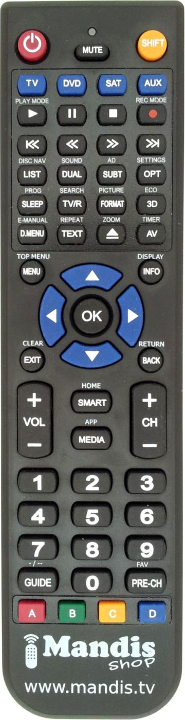 Replacement Remote Control Ellies Rplats Ovhd Tv 1 Direct Tv 2 Shift