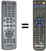 Télécommande équivalente Samsung SV-DVD645P