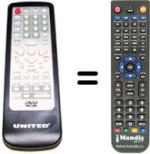 Télécommande équivalente United DVD8051