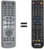 Télécommande équivalente Samsung SV-DVD645P