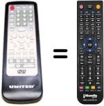 Telecomando equivalente United DVD8051