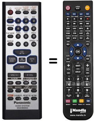 Replacement remote control Panasonic N2QAHB000044