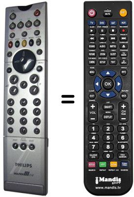 Télécommande équivalente Philips 50PF9964 / 12S Télécommande équivalente Philips 50PF9964 / 12S