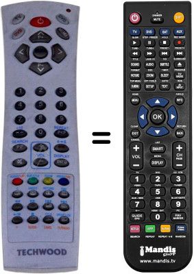 Replacement remote control Techwood TKD3607 [ DVX ]