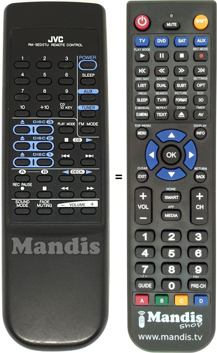 Replacement remote control JVC RMSED5TU