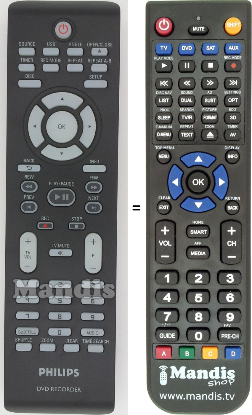 Télécommande équivalente Philips CRP64001