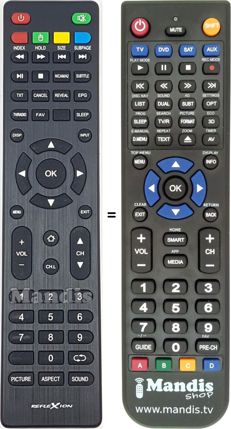 Replacement remote control 780-01030CSM