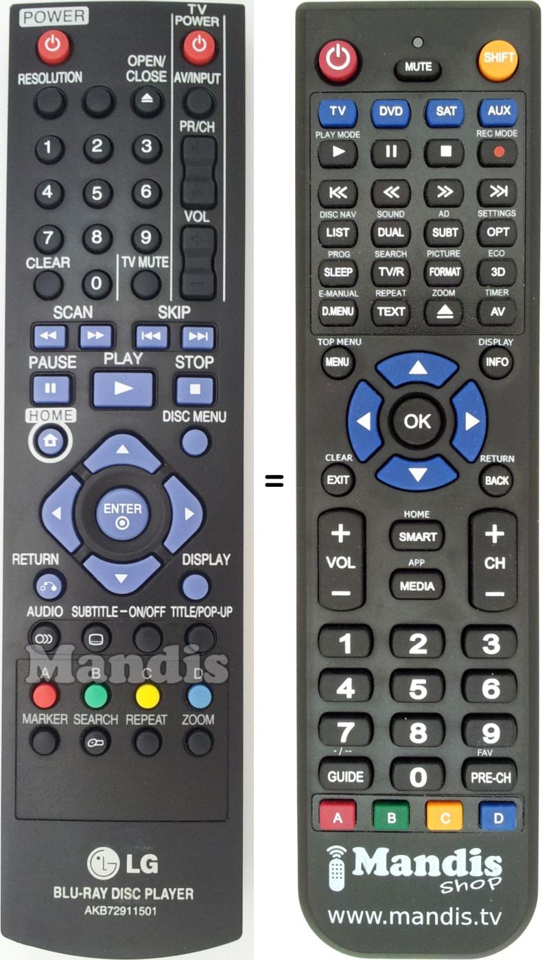 Replacement remote control Goldstar AKB72911501