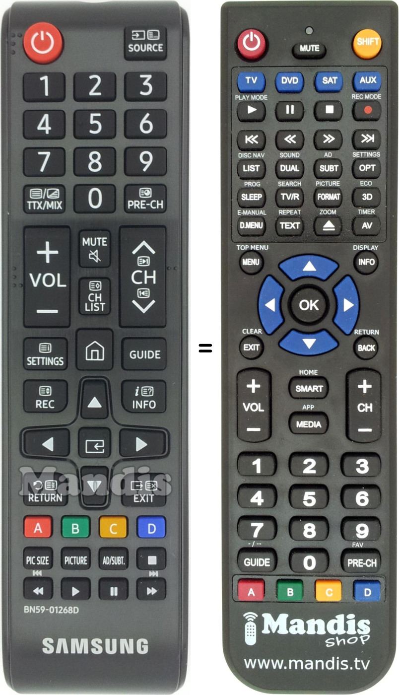 Replacement remote control Samsung BN5901268D
