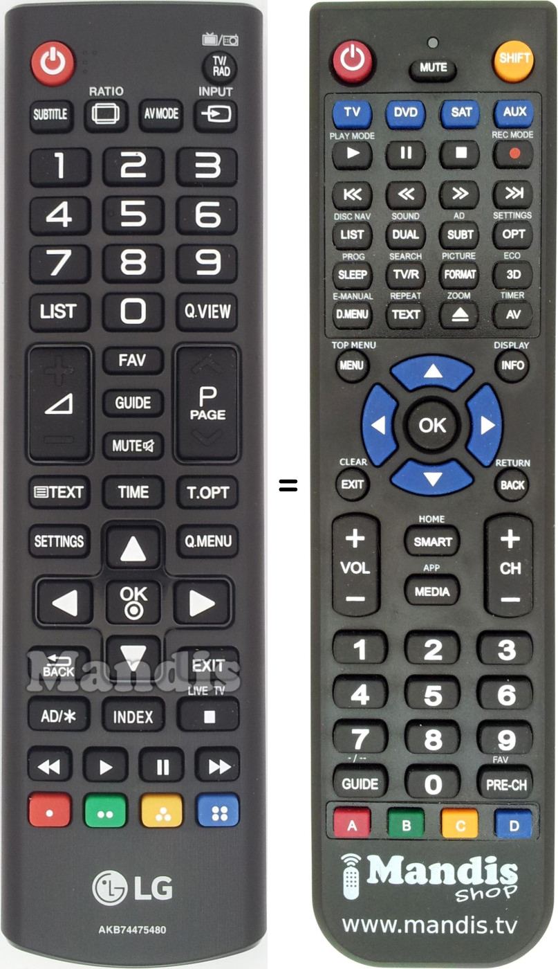 Telecomando equivalente LG COV33733201