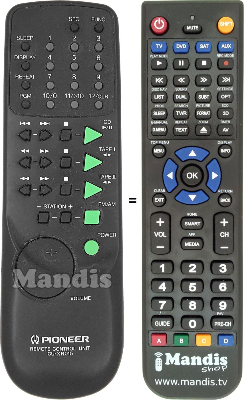 Replacement remote control CU-XR015