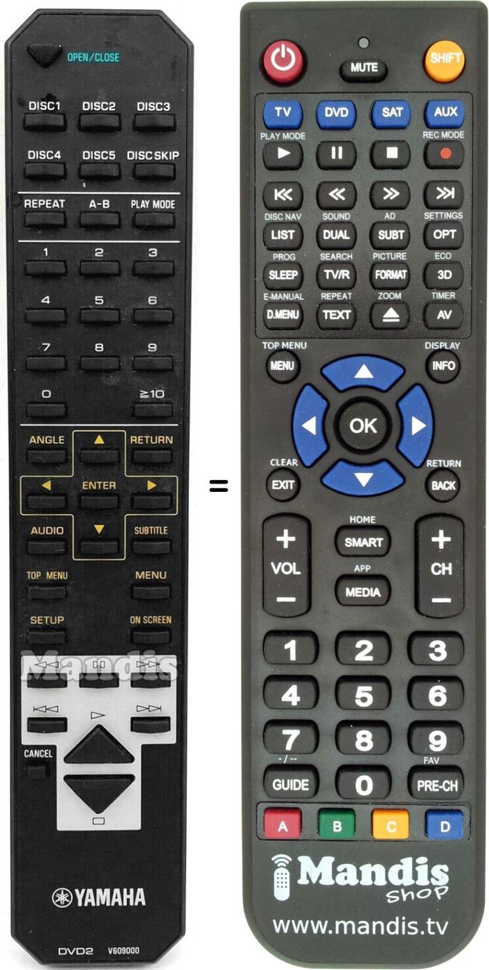 Gleichwertige Fernbedienung Yamaha V609000