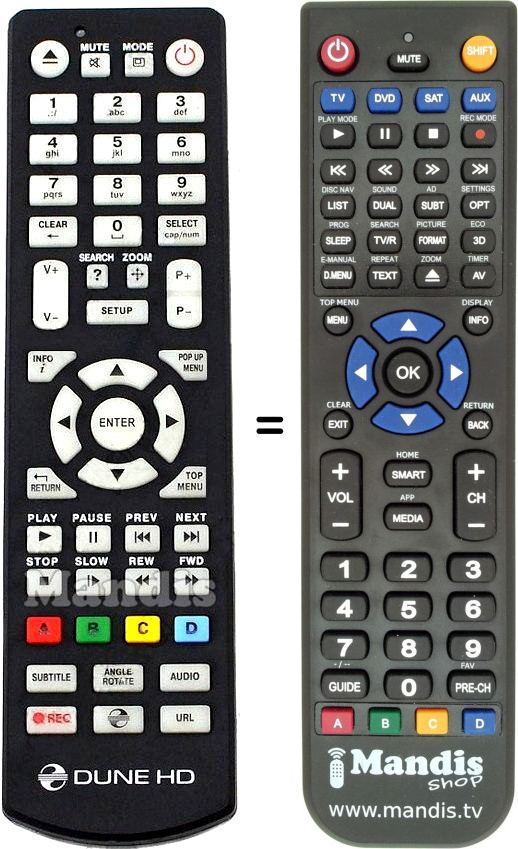 Replacement remote control DUNE Dune HD