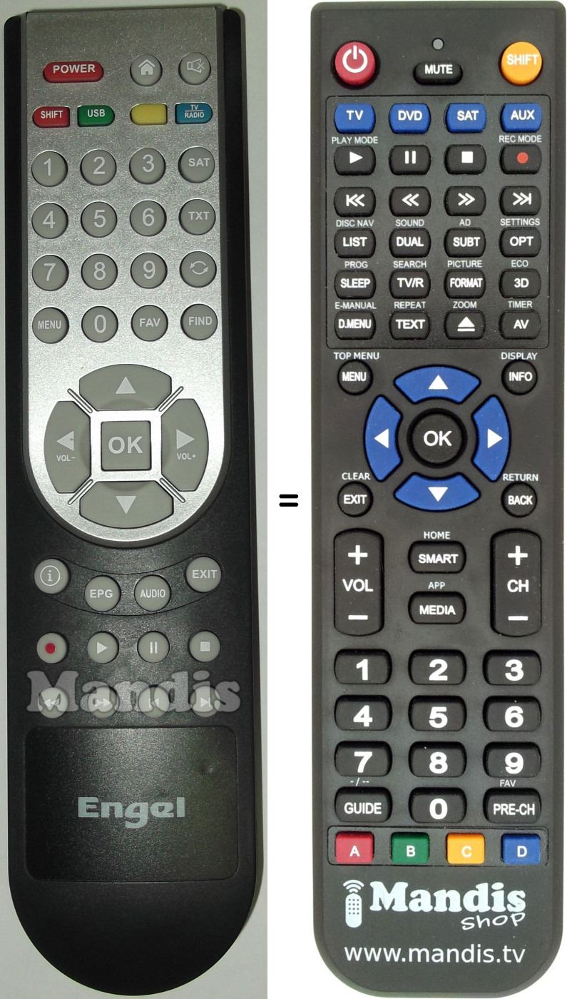 Replacement remote control Engel RS8100HD