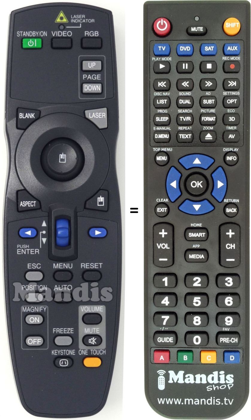 Replacement remote control Hitachi HL01883