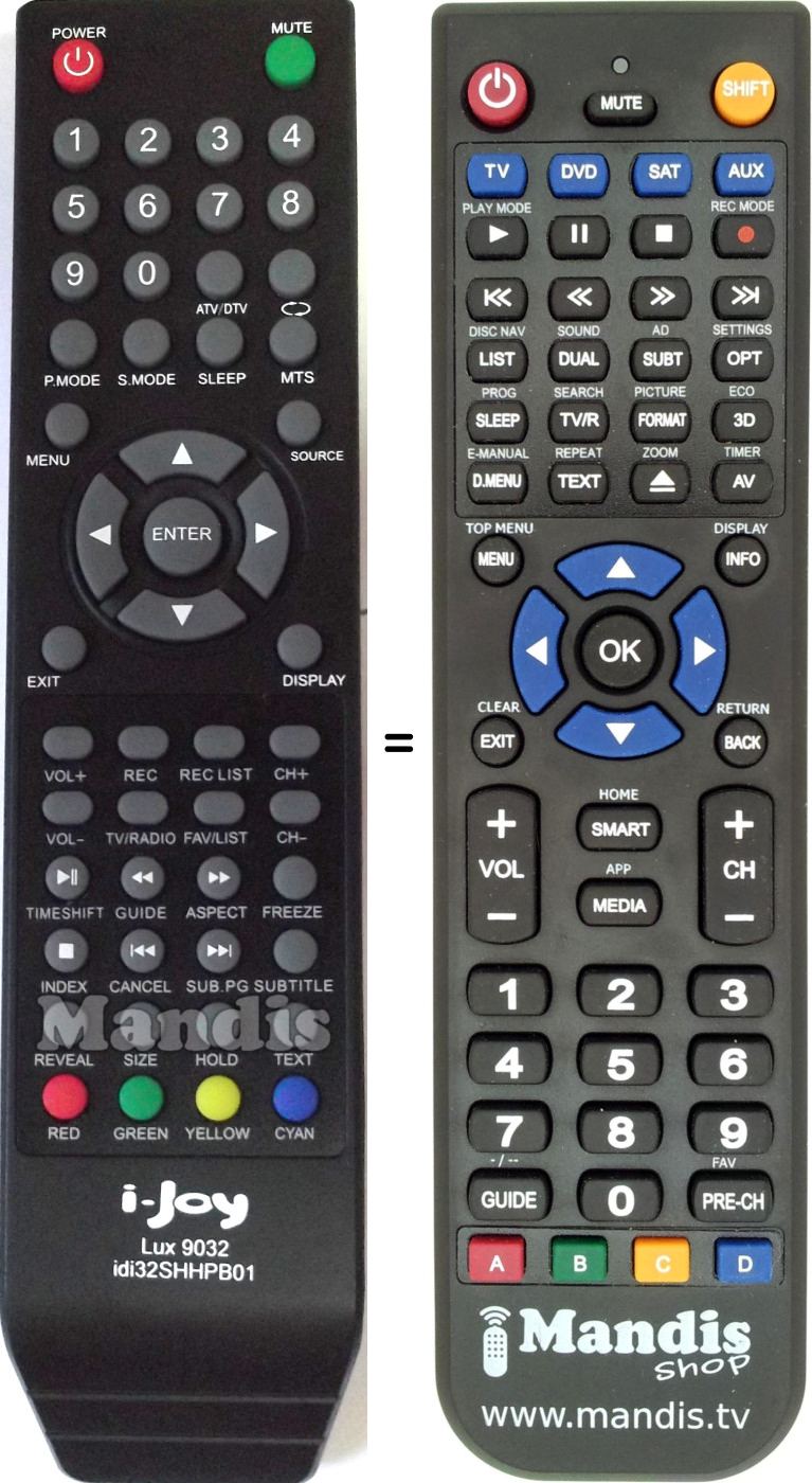 Replacement remote control i-Joy ILED 32 SGB 02