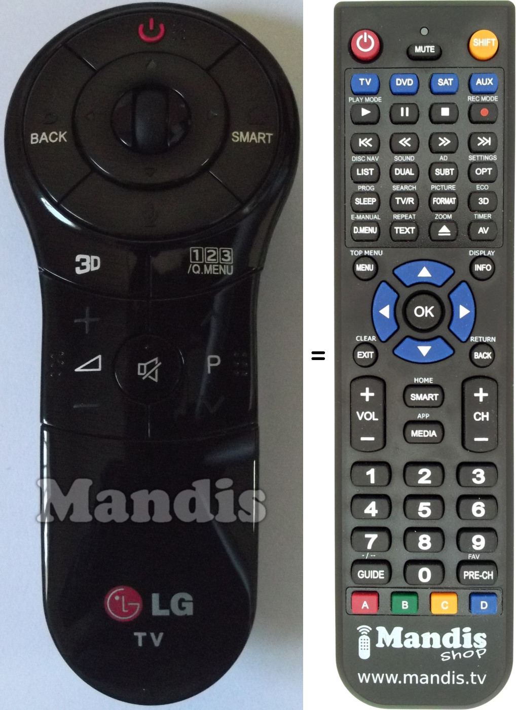 Replacement remote control LG AKB73775901