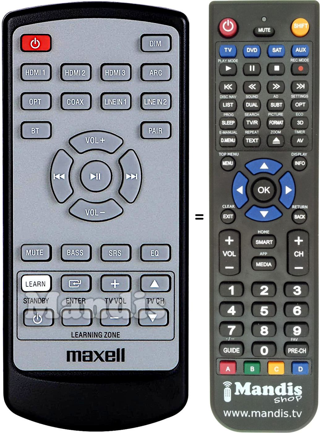 Telecomando equivalente Maxell MXSP-SB3000