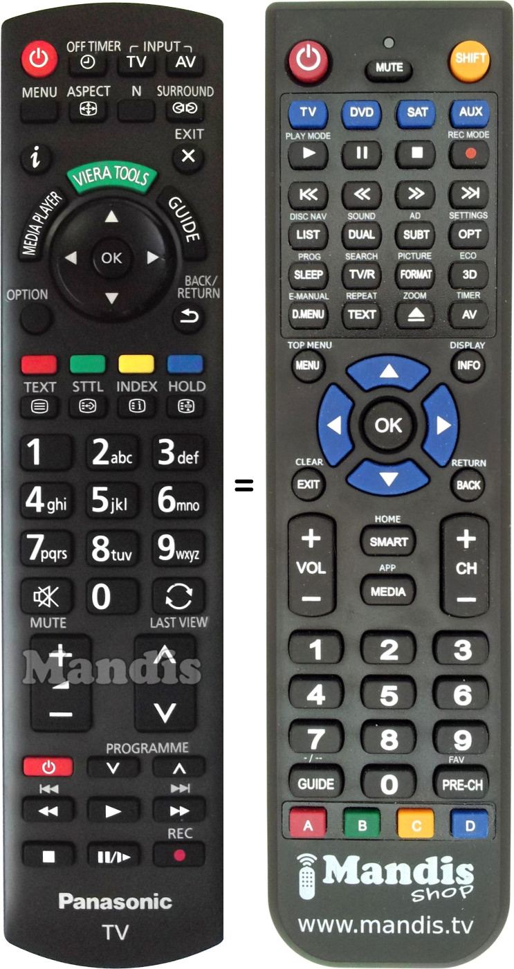 Telecomando equivalente Panasonic N2QAYB000717