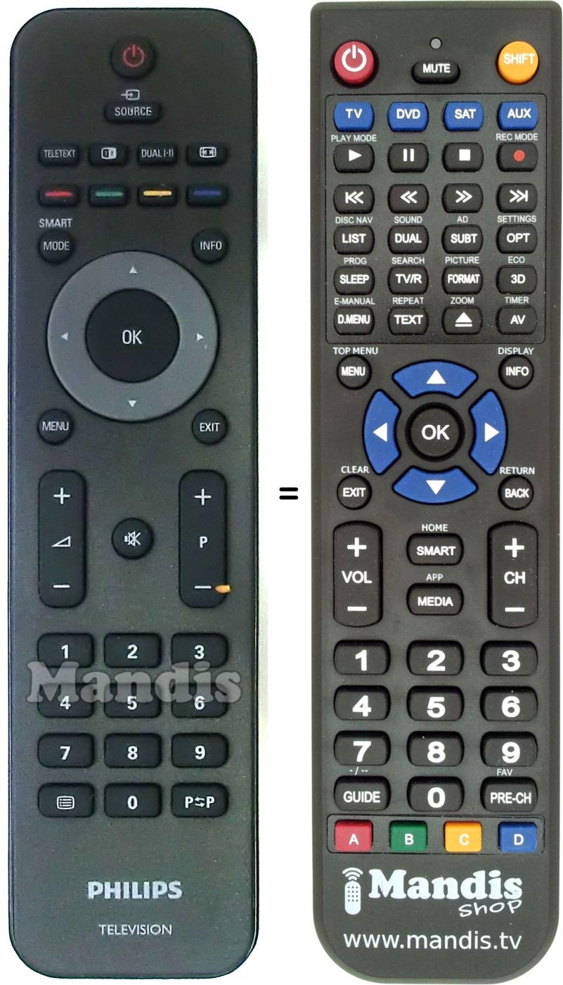 Replacement remote control Philips RC474501