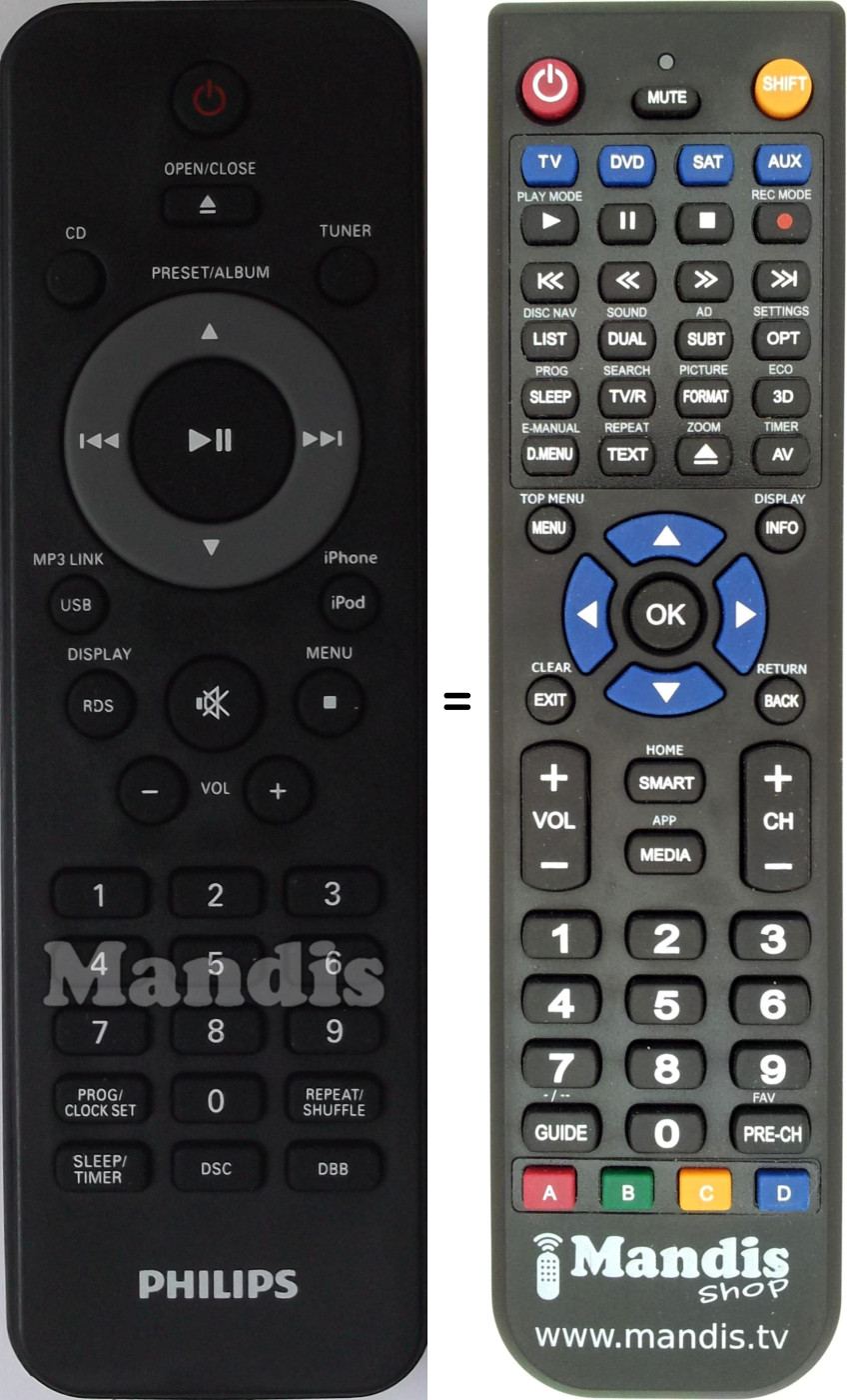 Télécommande équivalente Philips 996510032317