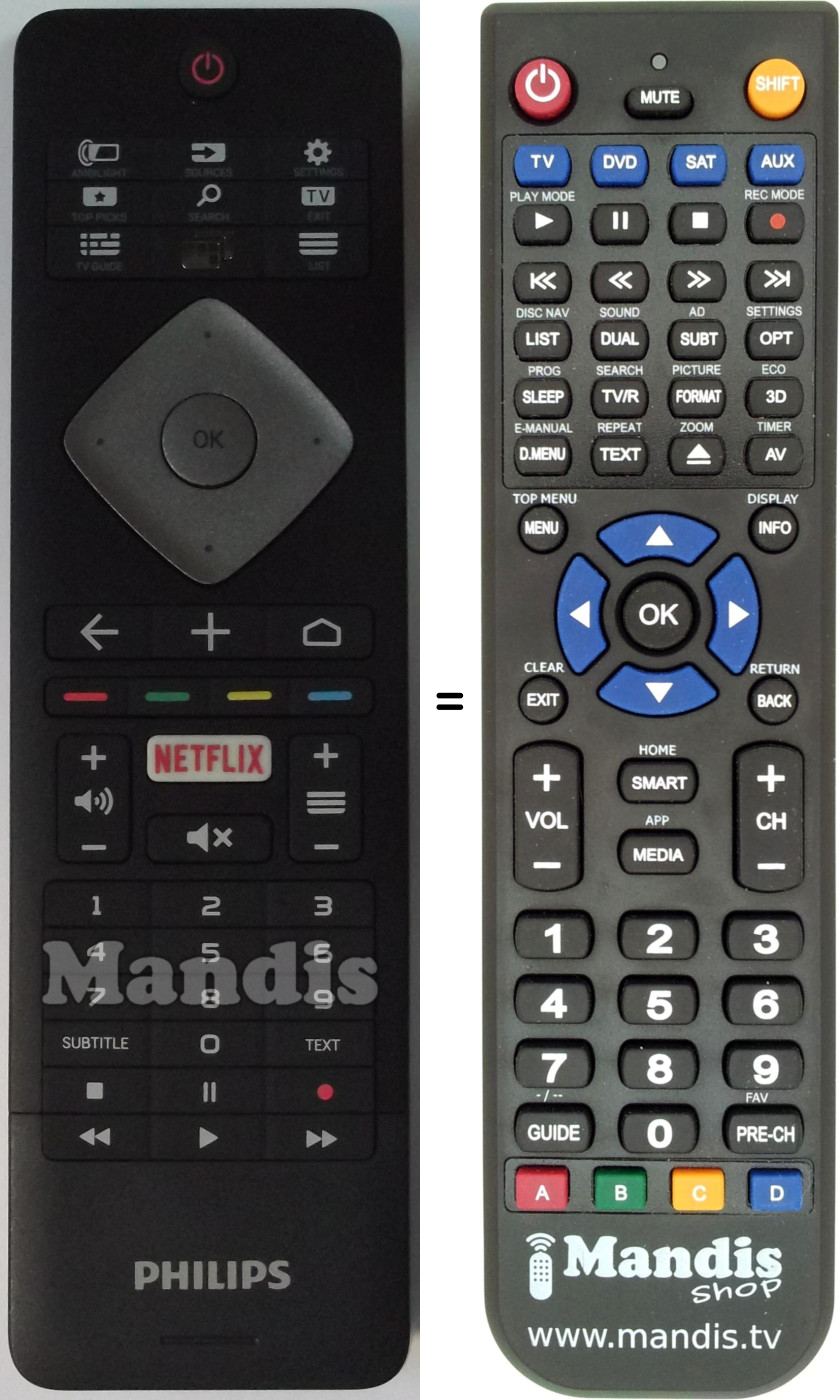 Replacement remote control Philips YKF400-002