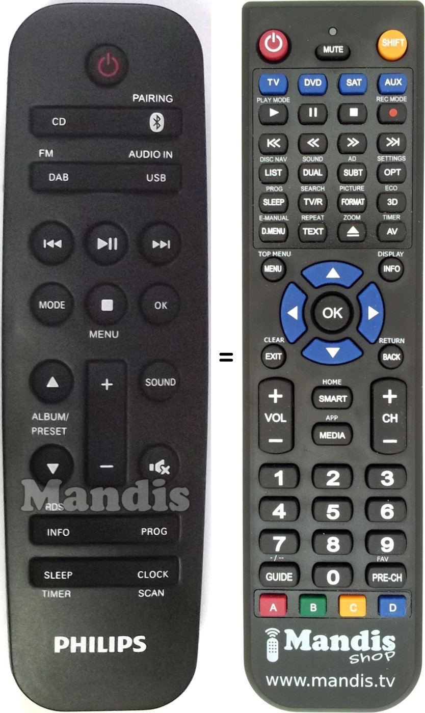 Télécommande équivalente Philips 996580005751