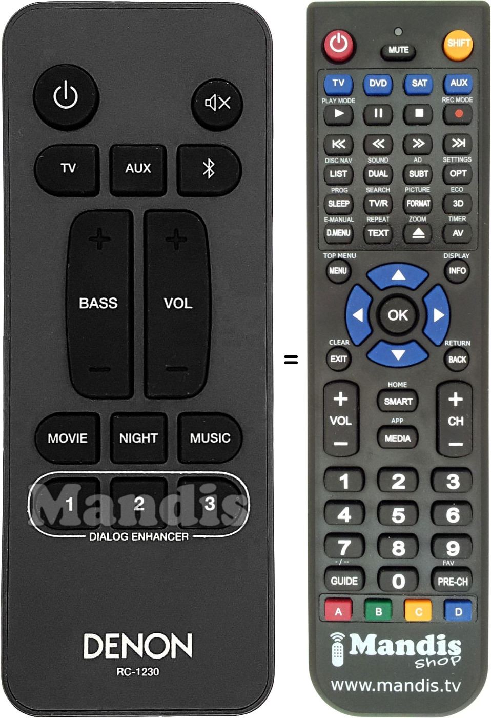 Replacement remote control Denon RC-1230