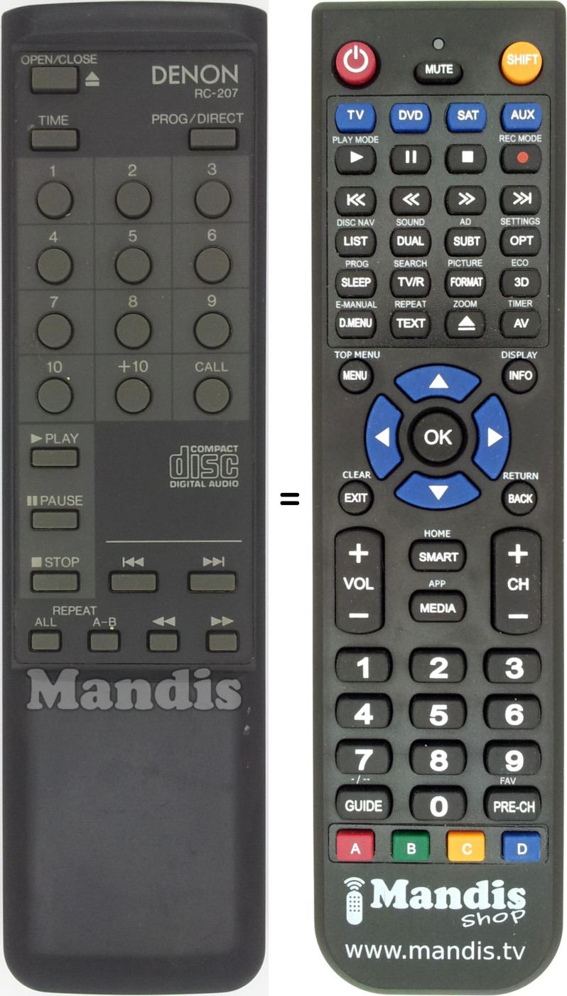 Telecomando equivalente RC-207