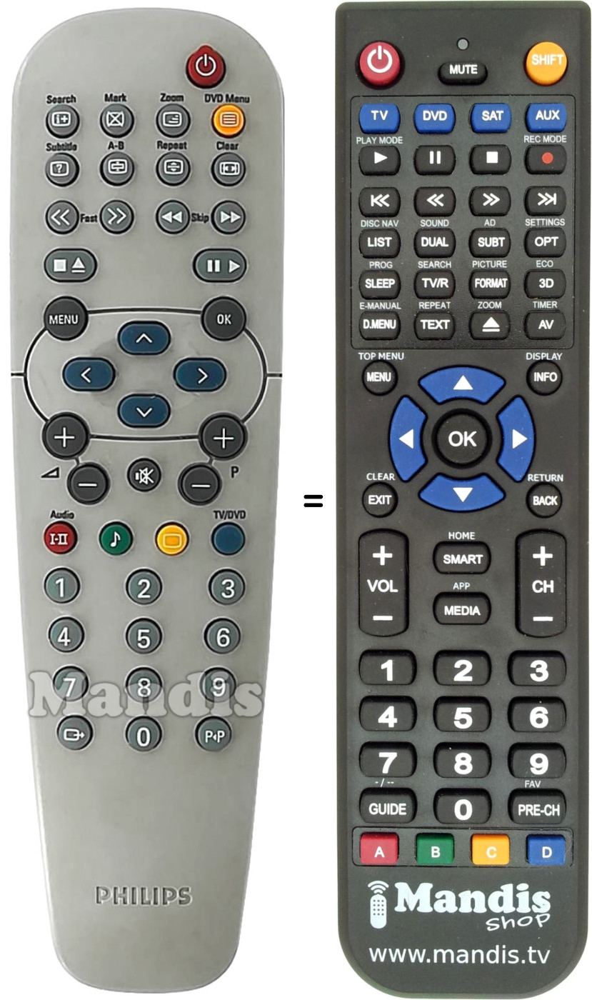 Télécommande équivalente Philips RC9042013/01