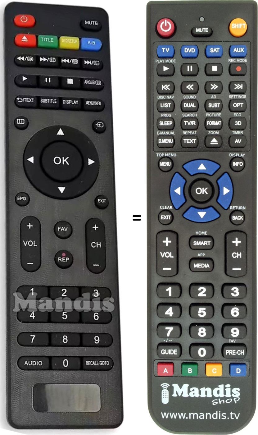 Replacement remote control JVC RM-C1244