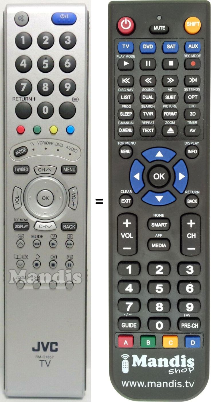 Replacement remote control JVC RM-C1857