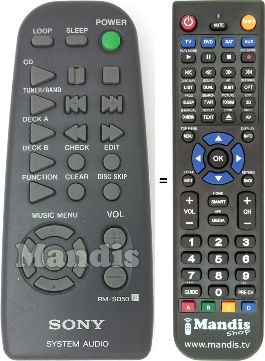 Replacement remote control RM-SD50