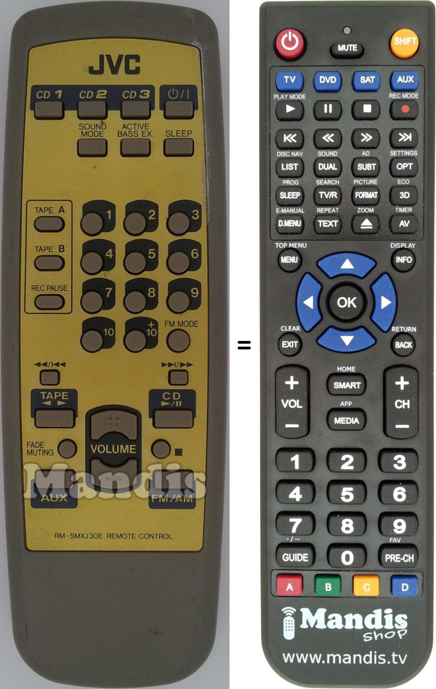 Replacement remote control JVC RM-SMXJ30E