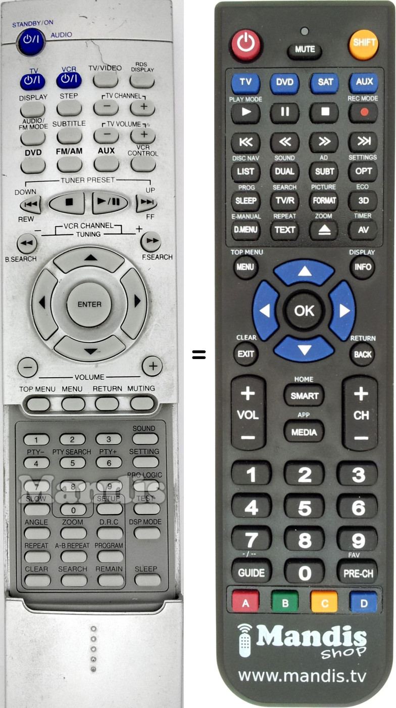 Replacement remote control JVC RM-STHA30R