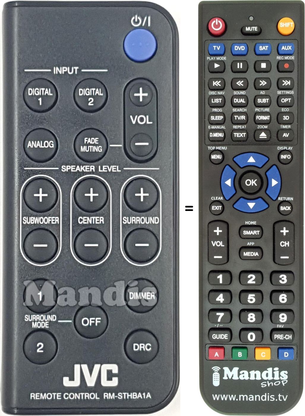 Télécommande équivalente JVC RM-STHBA1A