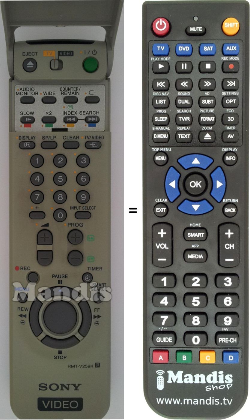 Replacement remote control RMT-V259K