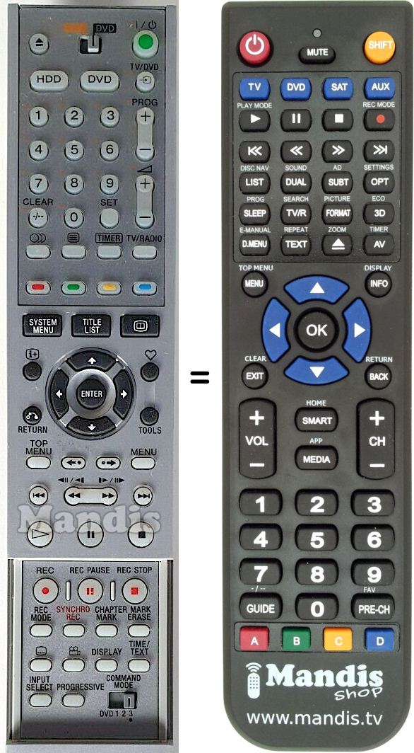 Replacement remote control Sony RMT-D222P