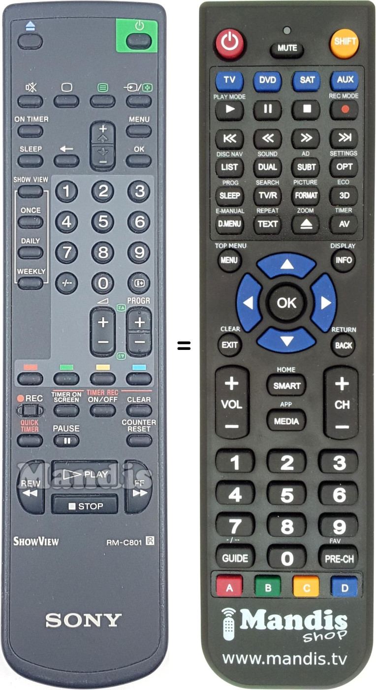 Replacement remote control Sony RM-C801