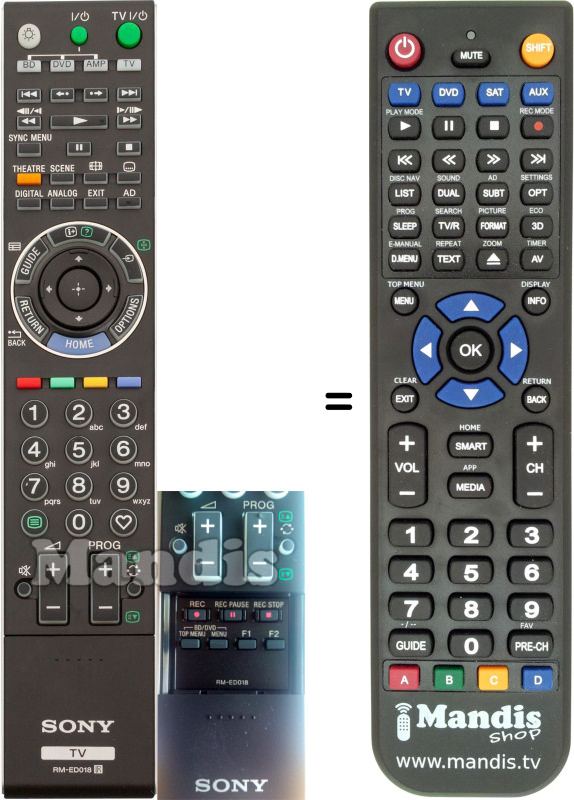 Replacement remote control Sony RM-ED018