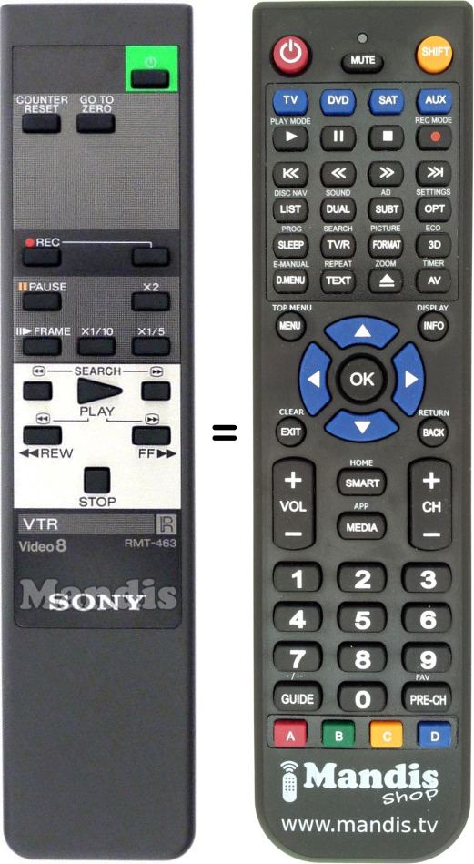 Gleichwertige Fernbedienung Sony RMT-463