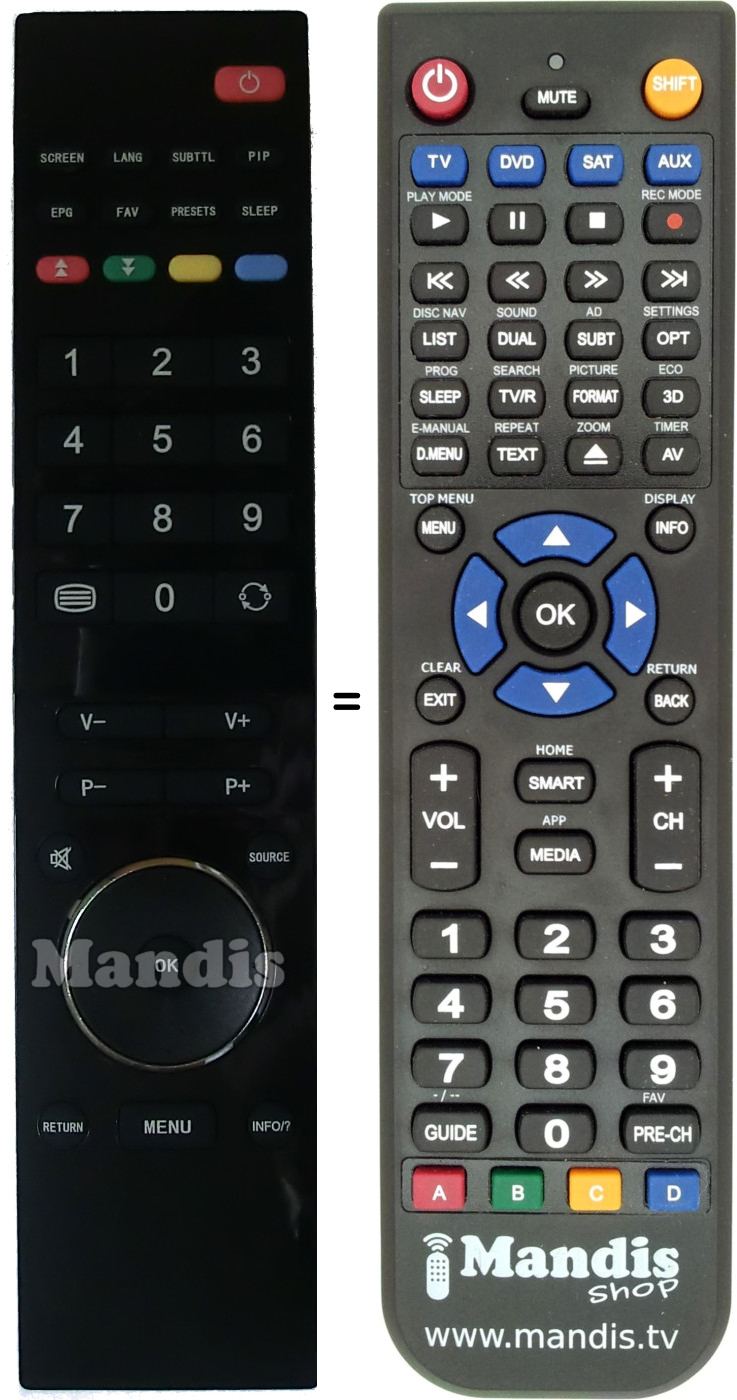 Replacement remote control RC3920