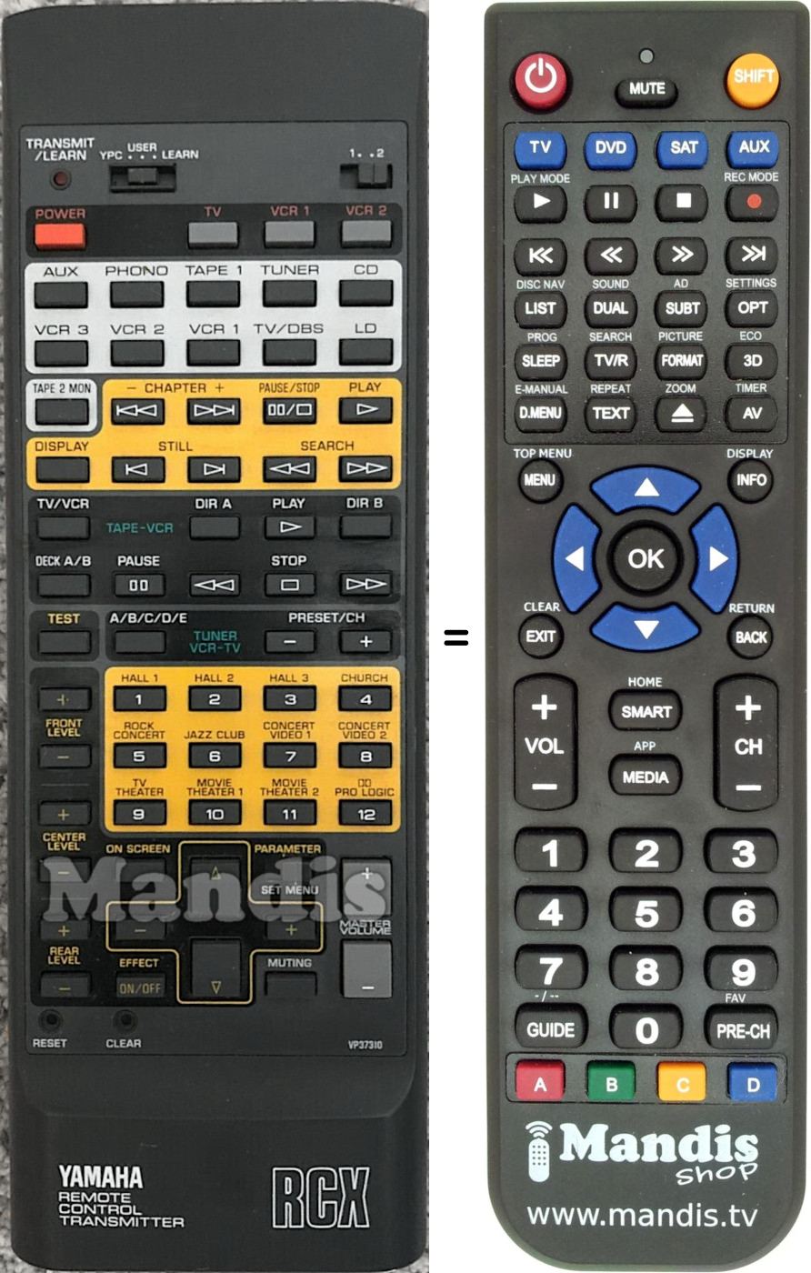 Replacement remote control Yamaha VP373100