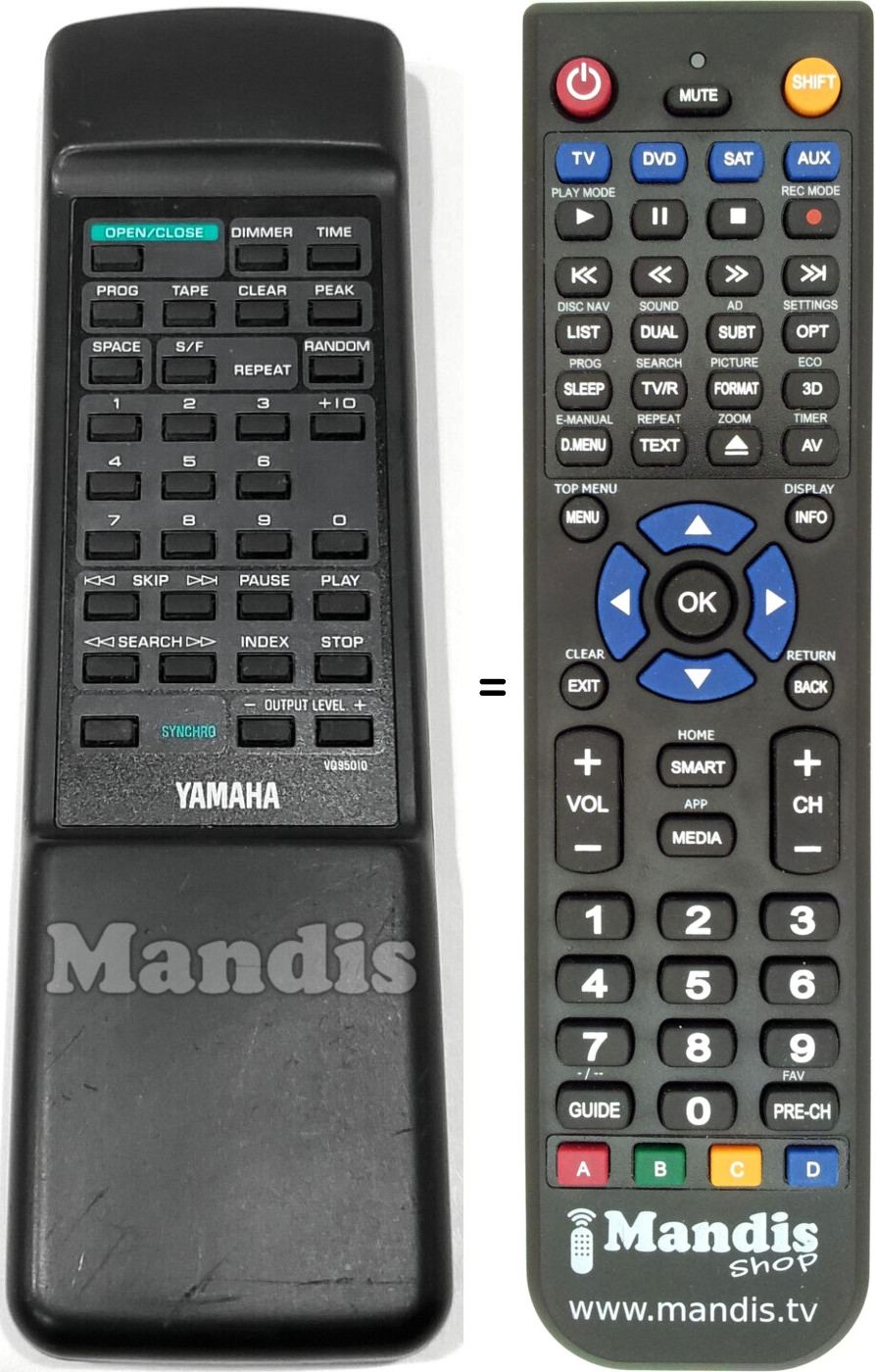 Gleichwertige Fernbedienung Yamaha VQ95010