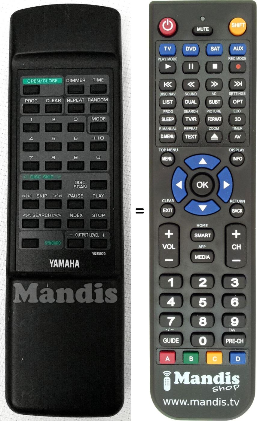 Replacement remote control VQ95020