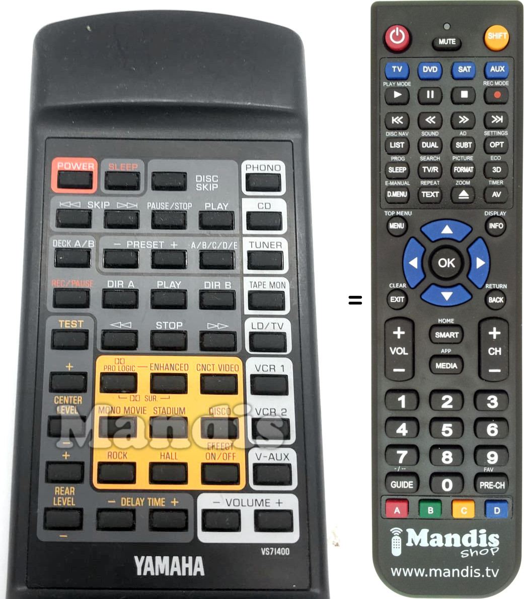 Télécommande équivalente Yamaha VS71400