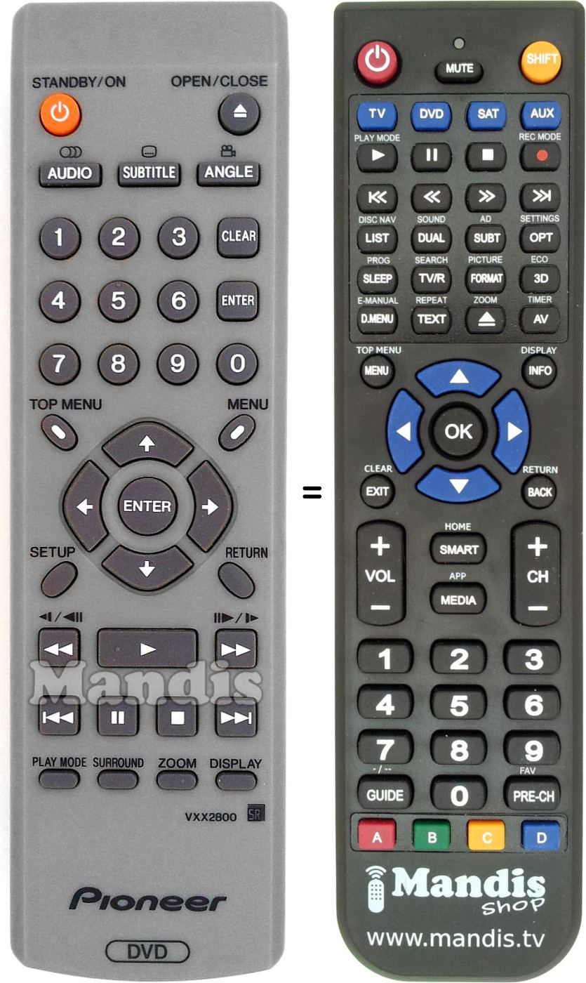 Replacement remote control Pioneer VXX 2800