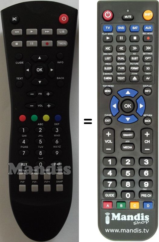 Replacement remote control Finlux RC1101