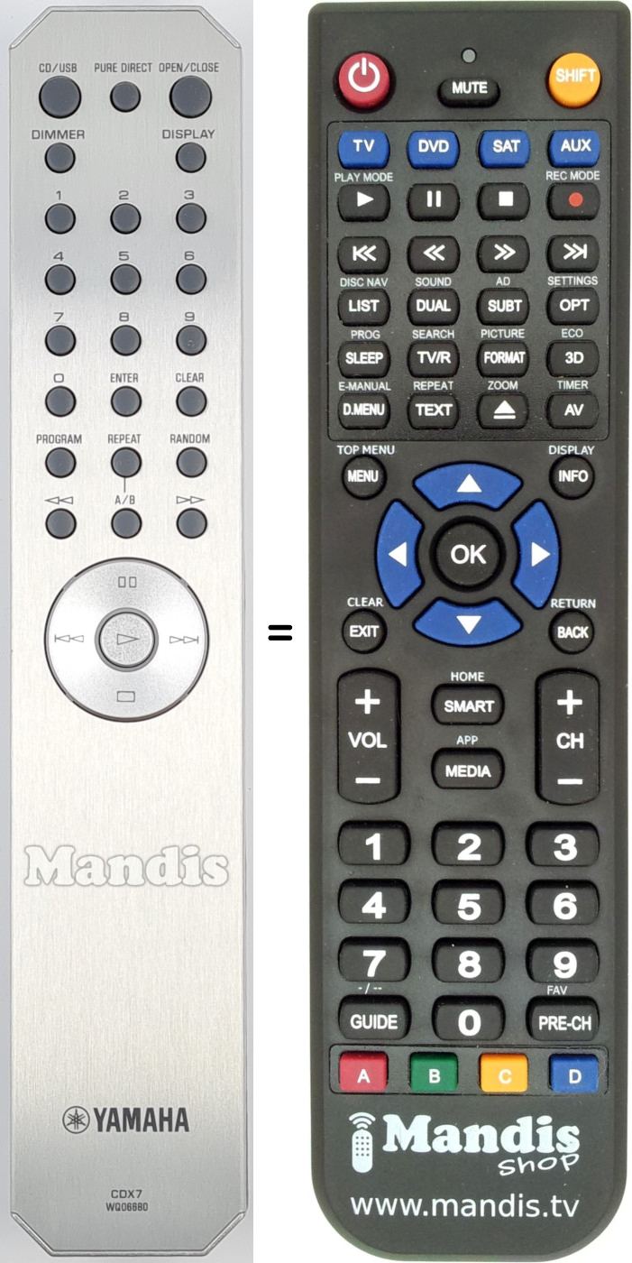 Telecomando equivalente Yamaha CDX7