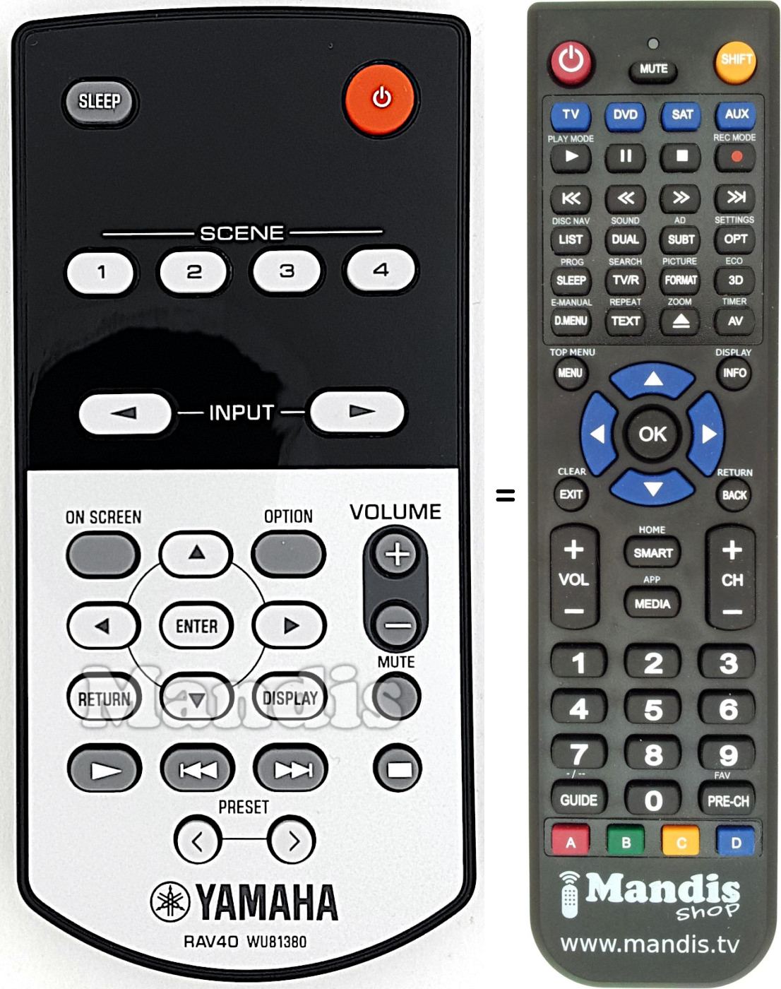 Telecomando equivalente Yamaha RAV40